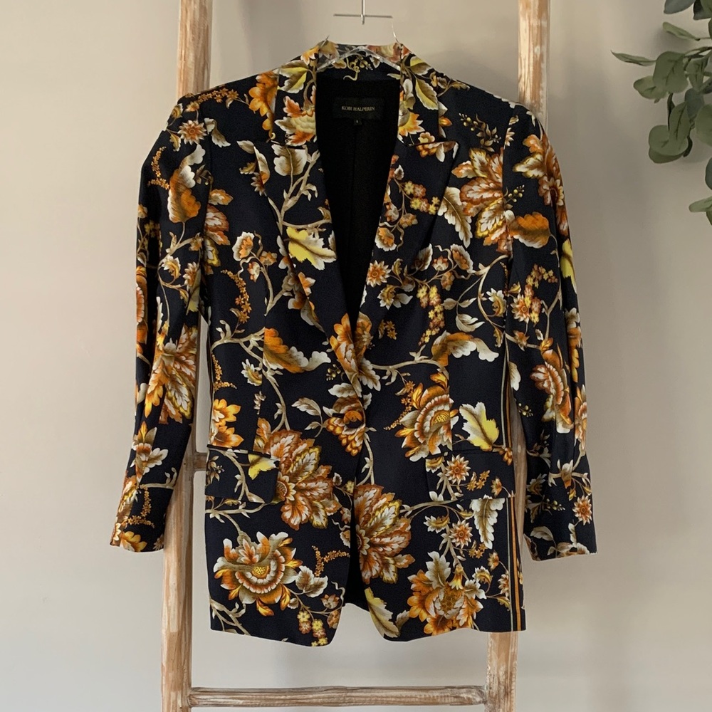 Silk floral jacket blazer